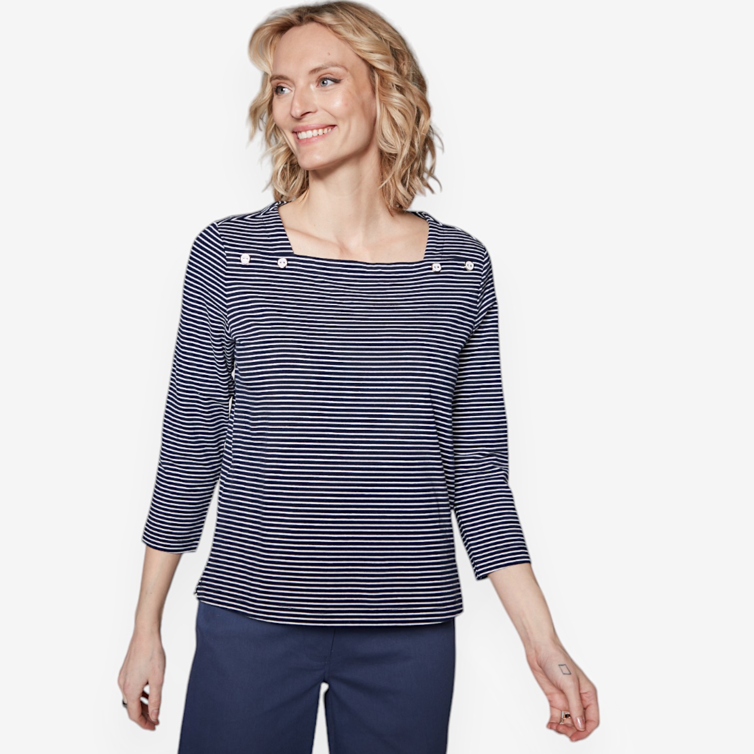 Isaac Mizrahi Square Neck Knit Top - TSC.ca
