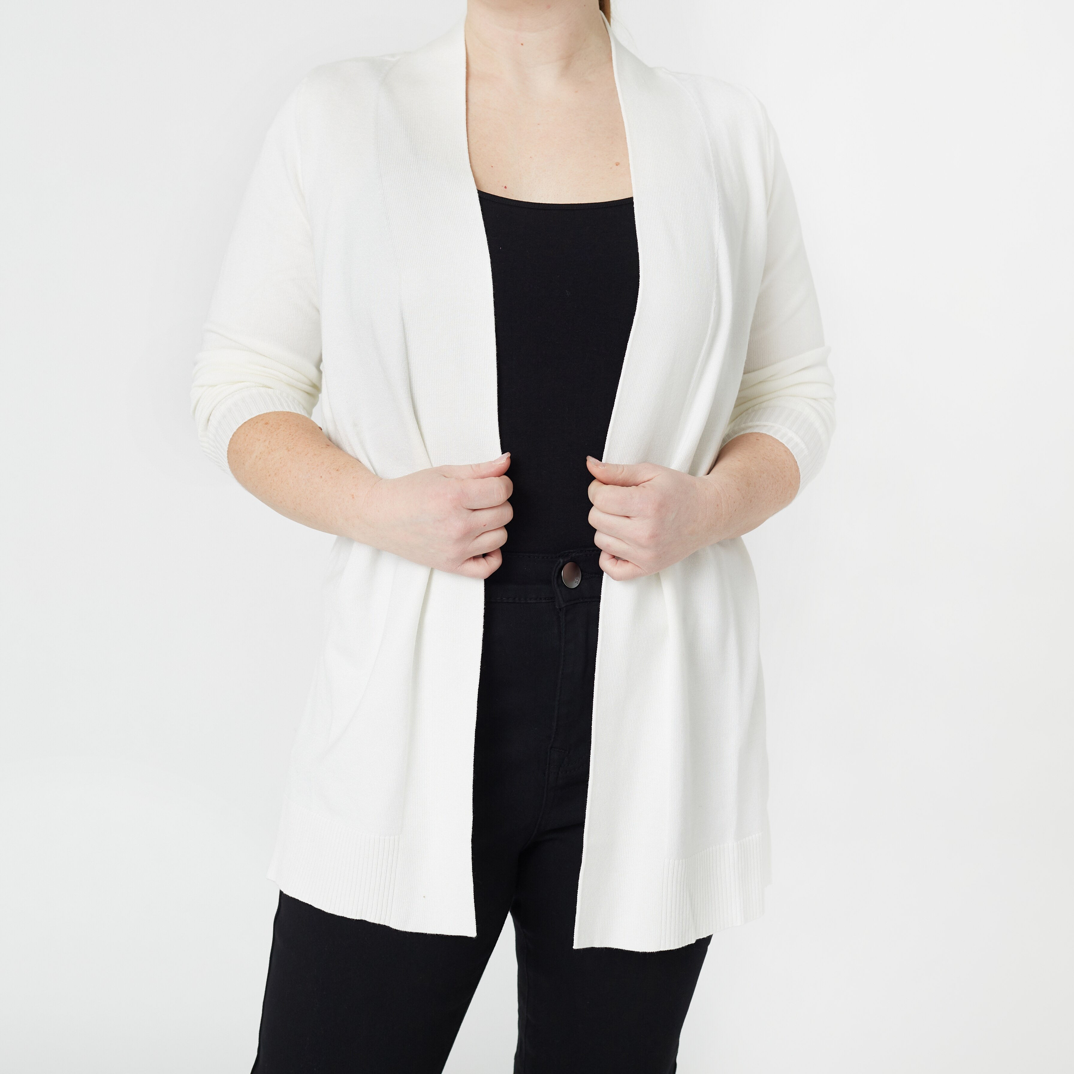 Isaac Mizrahi Long Fine Gauge Open Front Cardigan - TSC.ca
