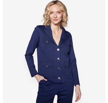 Isaac Mizrahi Patch Pocket Ponte Jacket