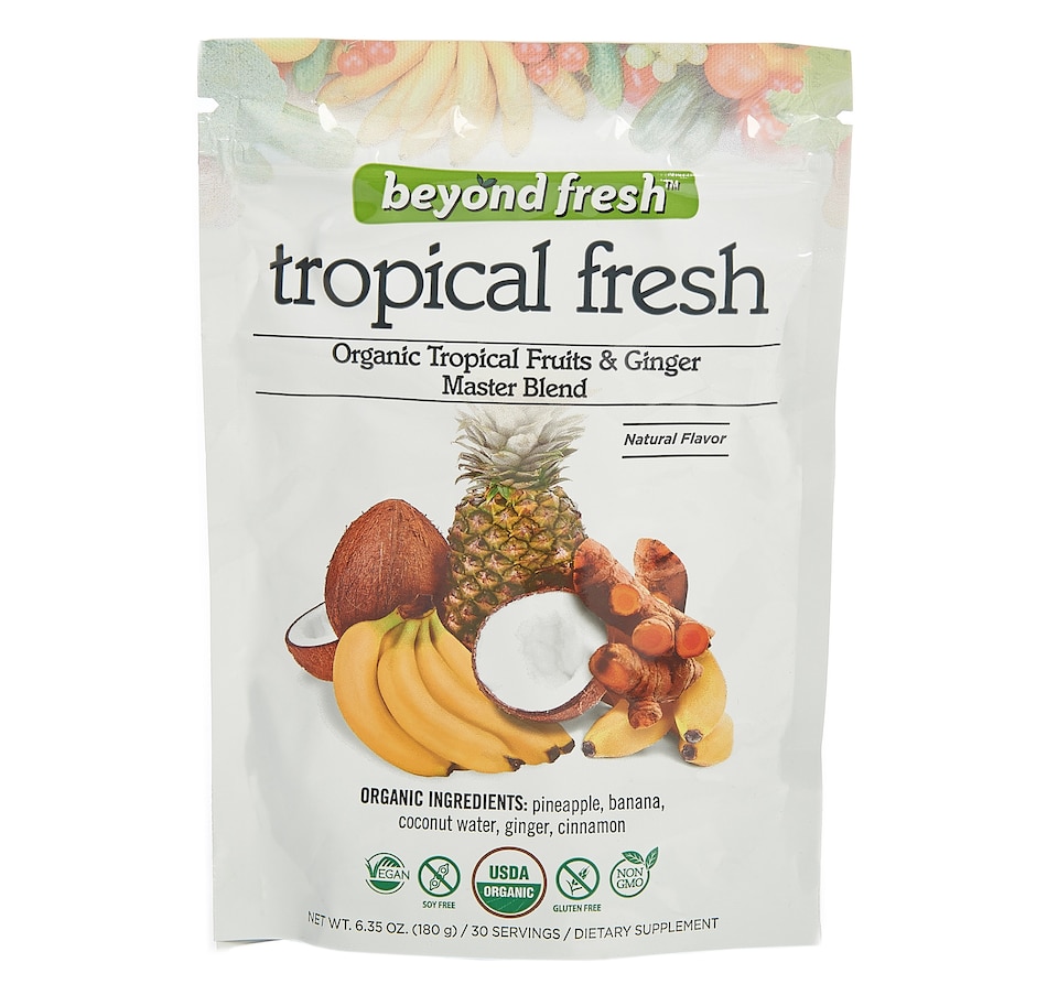 Image 526816.jpg, Product 526-816 / Price $32.88, Beyond Fresh Tropical Fresh Organic Tropical Fruits & Ginger Master Blend from Heather Thomson Superfoods on TSC.ca's Health & Fitness department