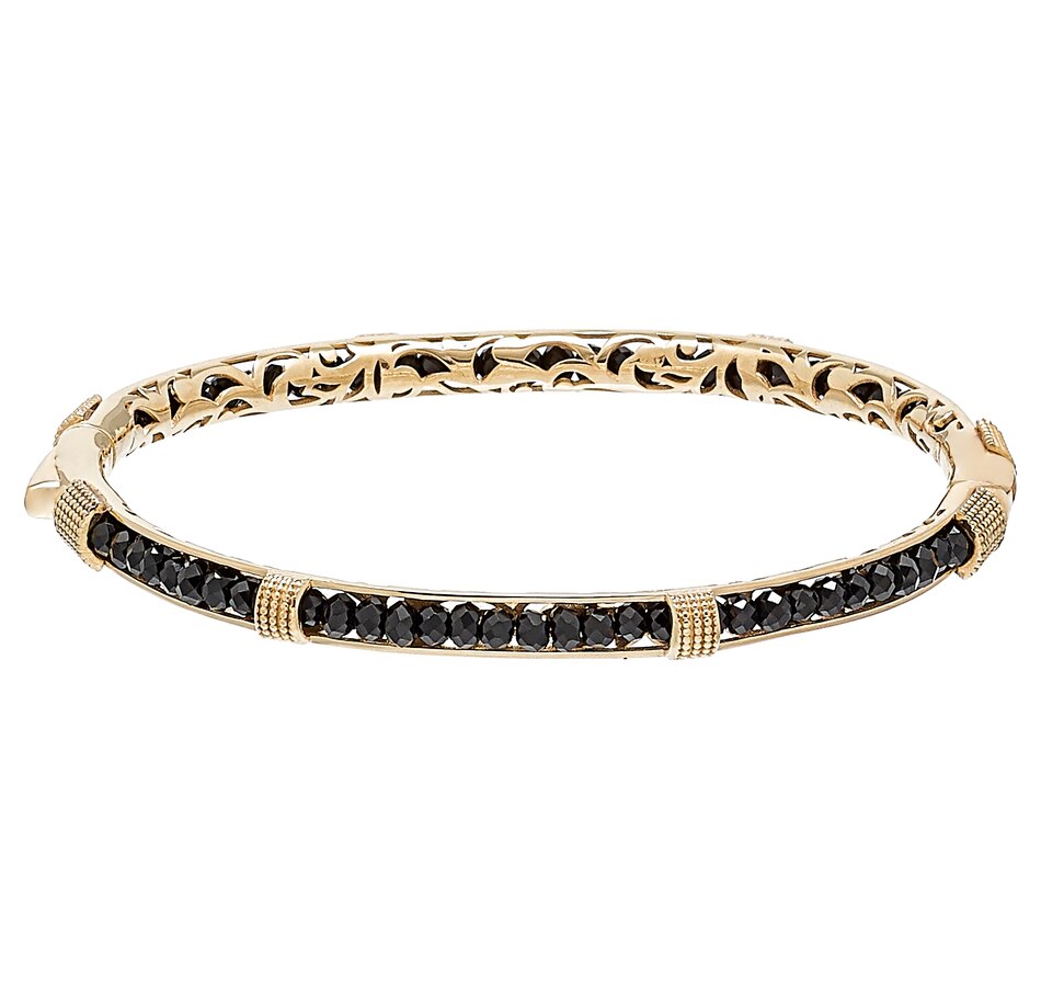 Image 527038.jpg, Product 527-038 / Price $59.88, Jewellery of the Grand Bazaar Oval Hinged Bangle with Black Spinel from Jewellery of the Grand Bazaar on TSC.ca's Jewellery department