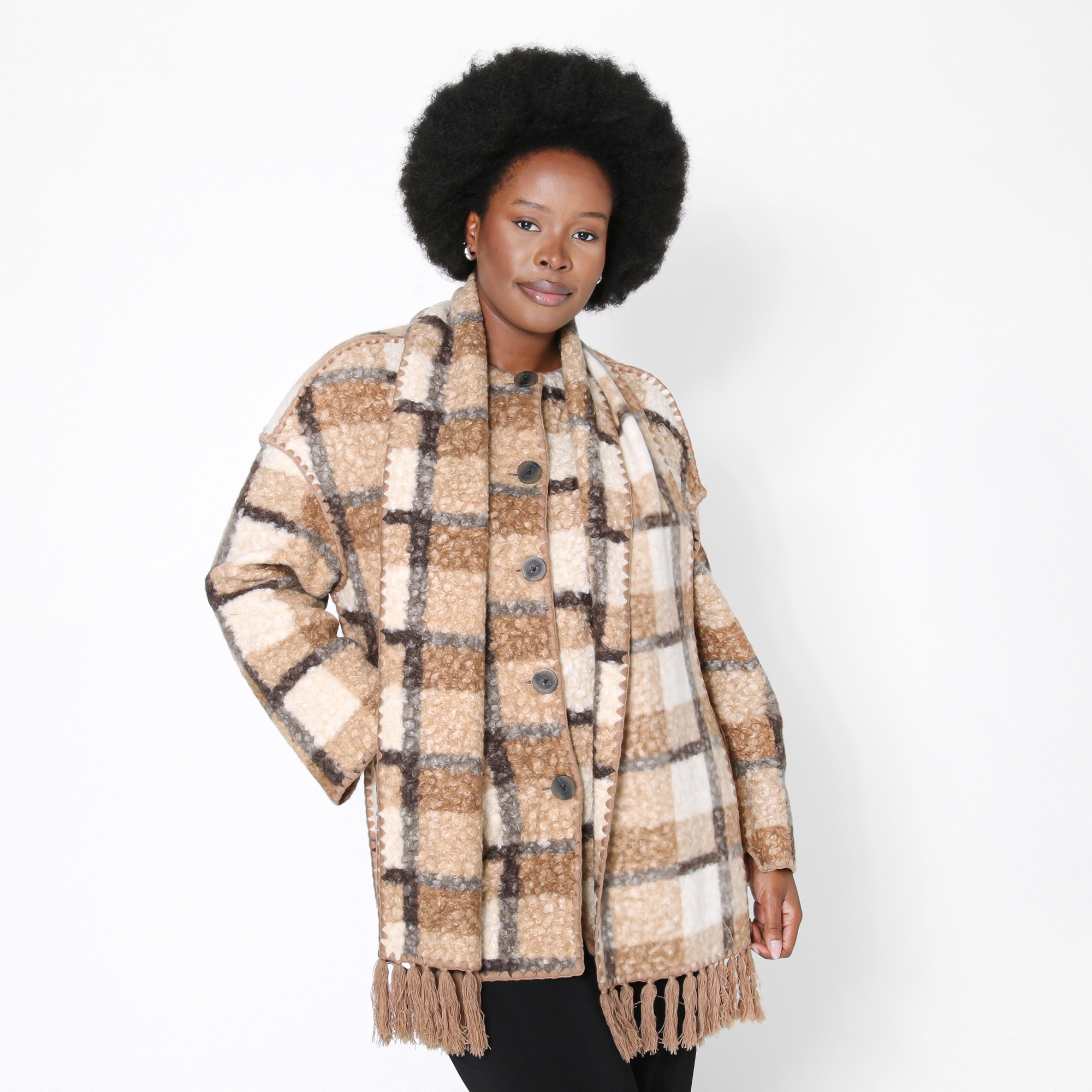 Badgley Mischka Melton Coat with Removable Scarf - TSC.ca