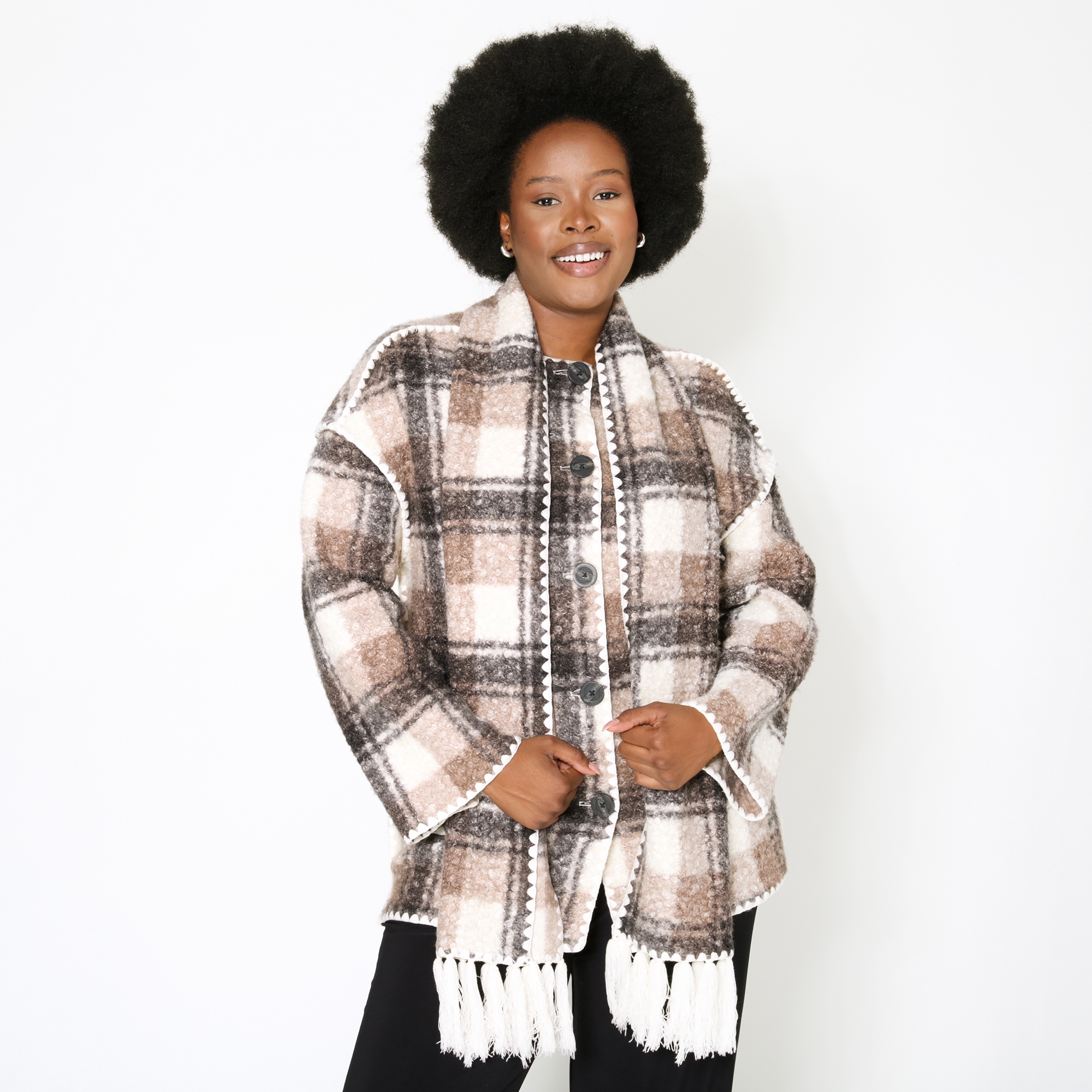 Badgley Mischka Melton Coat with Removable Scarf - TSC.ca