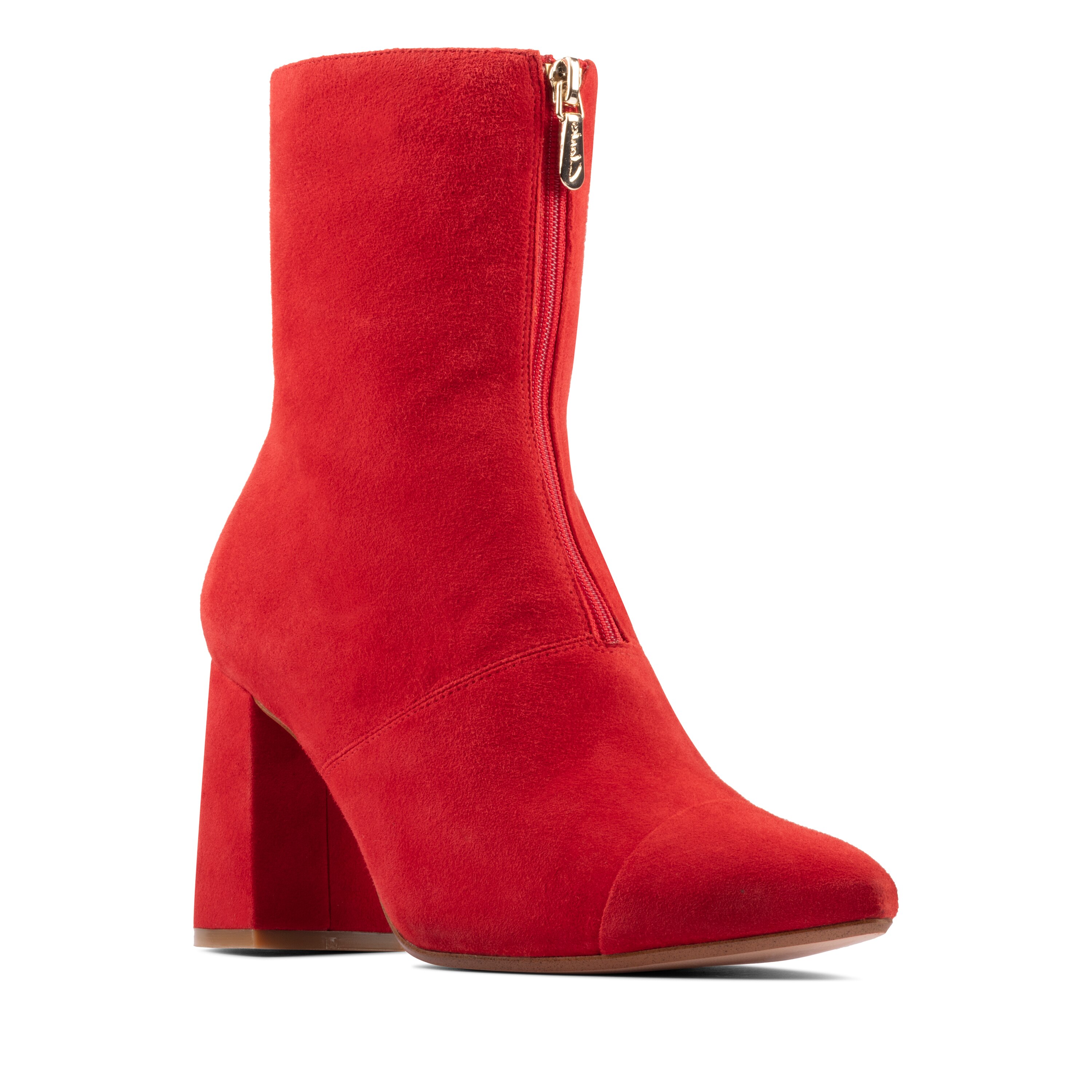 clarks red ankle boots