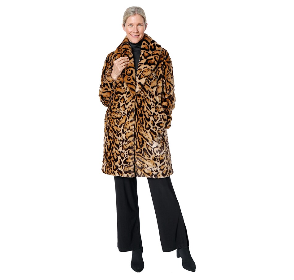 Image 527734_LEP.jpg , Product 527-734 / Price $159.88 , Adrienne Landau Faux Fur Leopard Coat from A By Adrienne Landau on TSC.ca's Fashion department