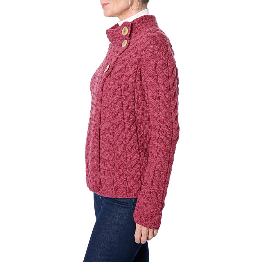 Image 527779_ALTMORE1.jpg, Product 527-779 / Price $59.33, Aran Woollen Mills Supersoft Merino Asymmetric 2-Button Cardigan from Aran Woollen Mills on TSC.ca's Fashion department