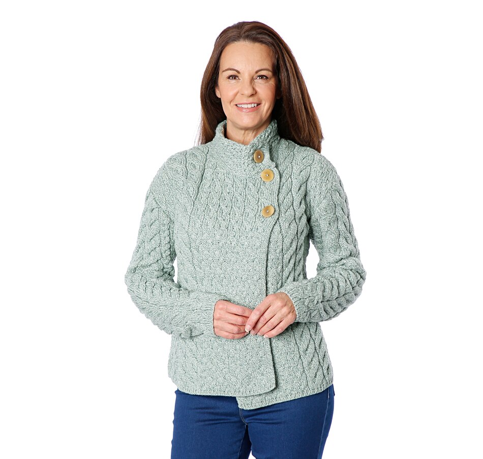 Image 527779_SFG.jpg, Product 527-779 / Price $59.33, Aran Woollen Mills Supersoft Merino Asymmetric 2-Button Cardigan from Aran Woollen Mills on TSC.ca's Fashion department