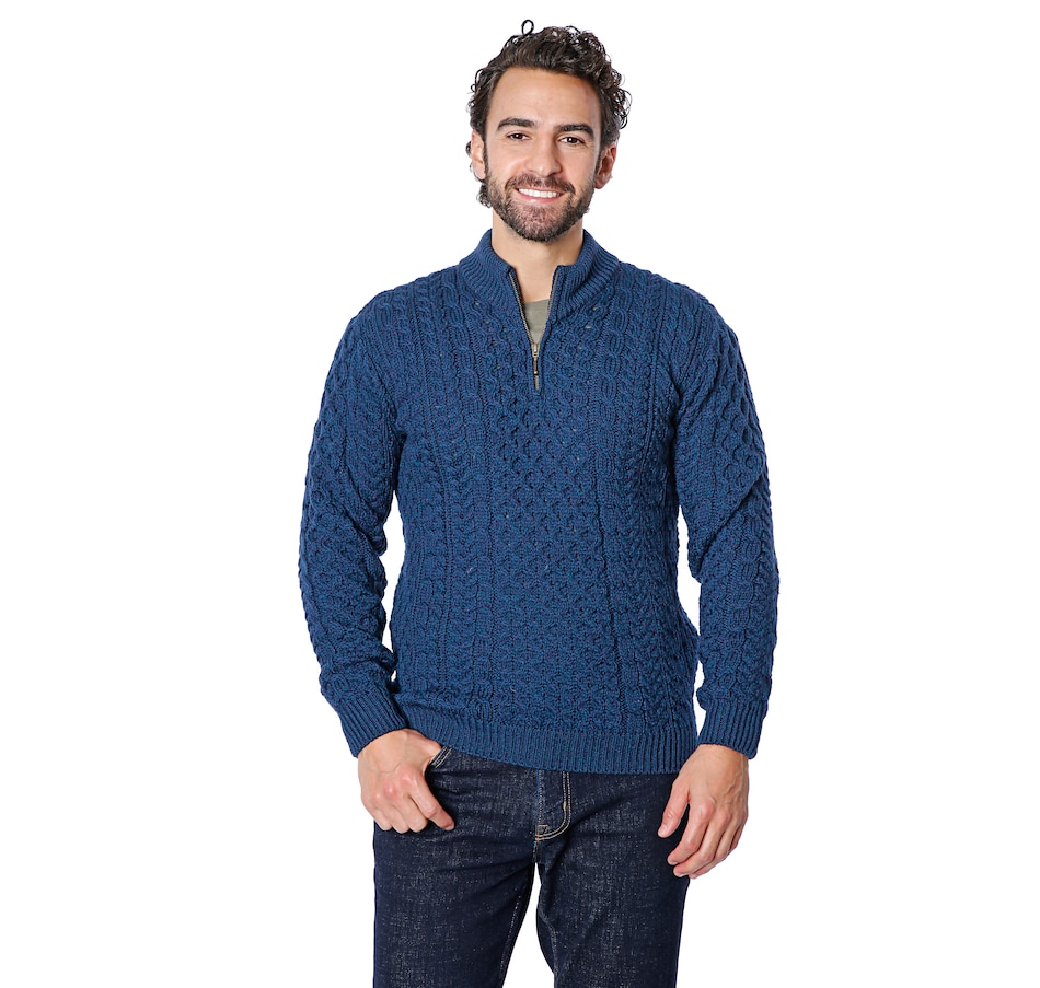 tsc.ca - Aran Woollen Mills Men's Merino Quarter Zip Sweater