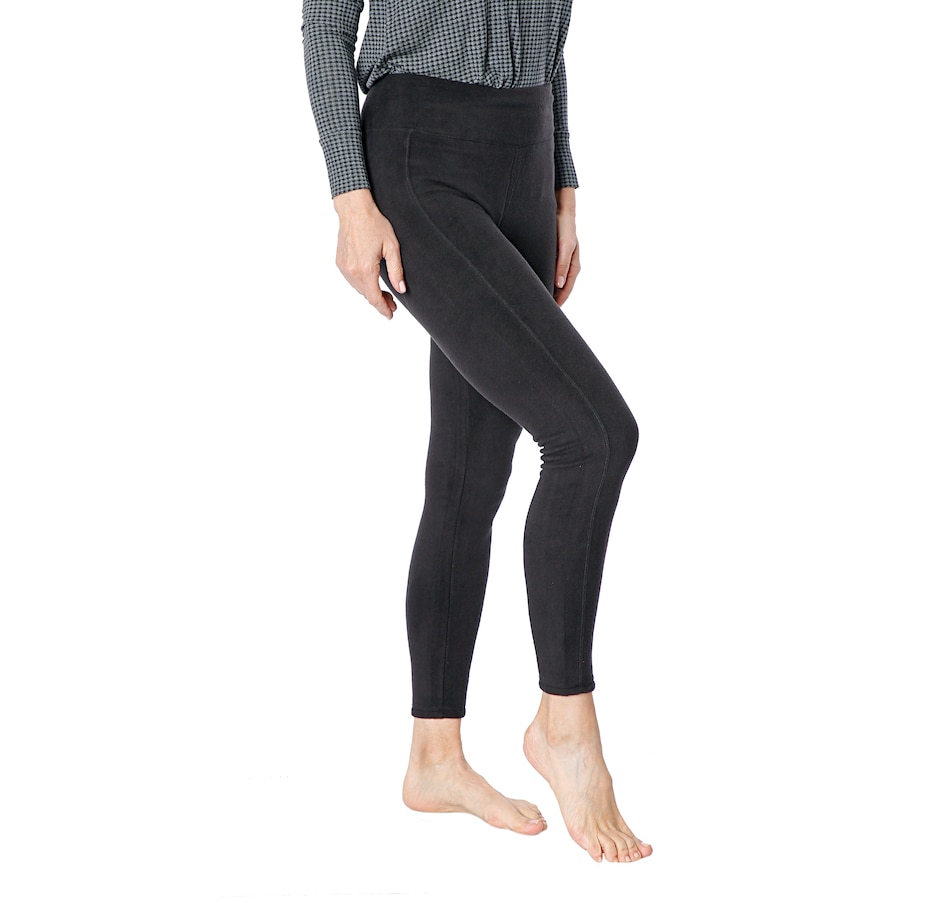 CUDDL DUDS Fleece Wear Leggings sz PS Petite Small Charcoal Grey
