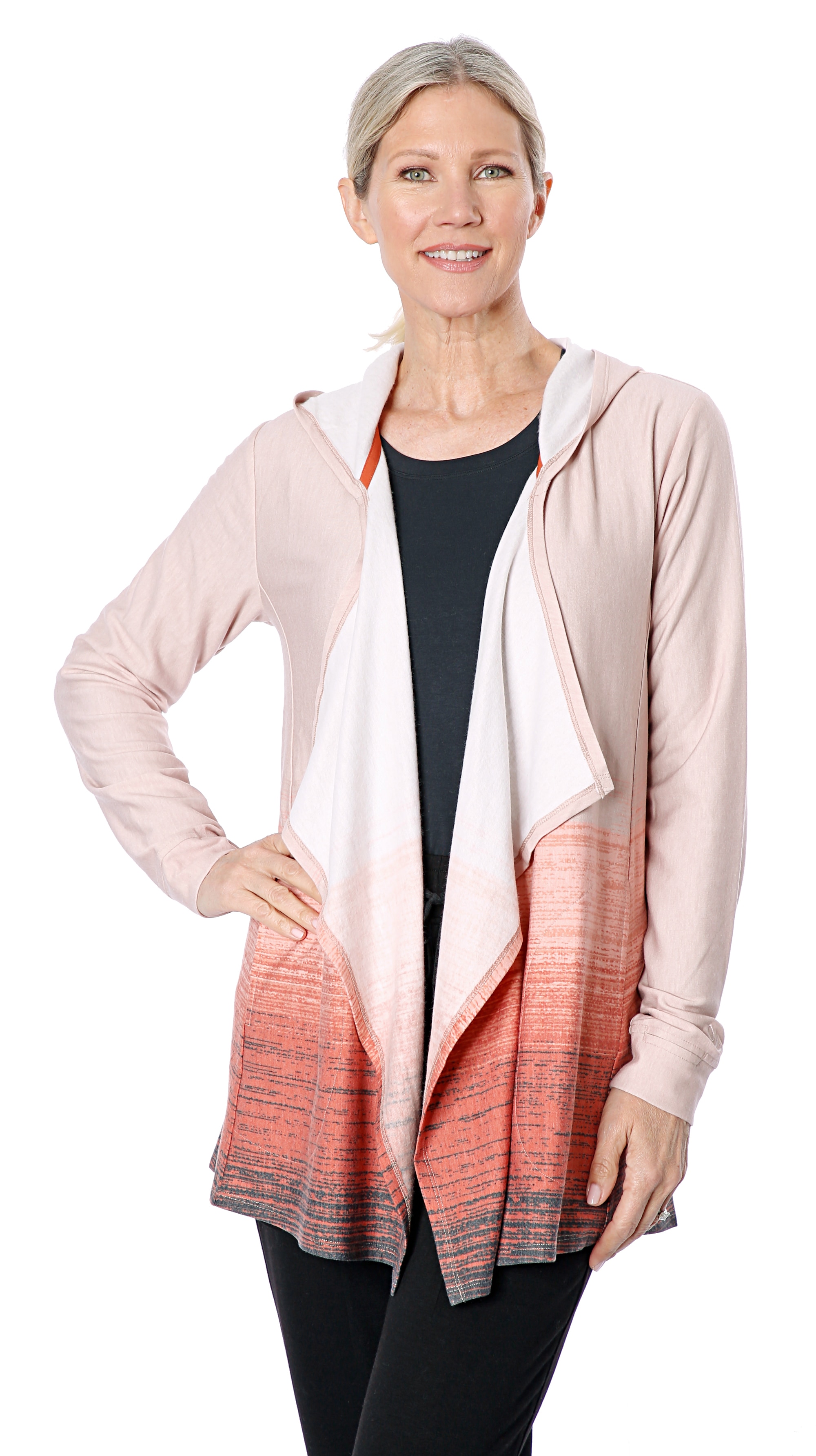 women's cuddl duds fleece hooded wrap cardigan