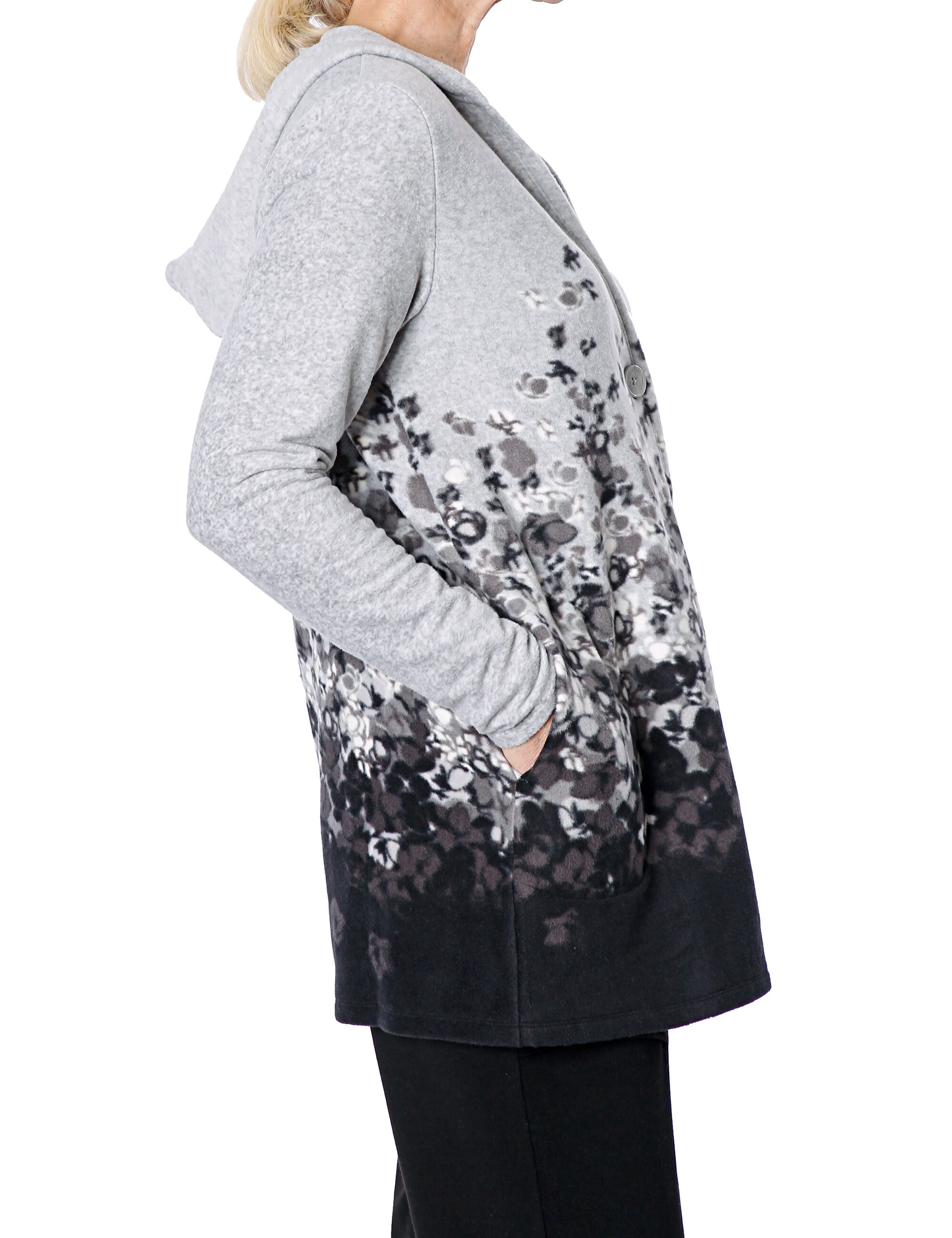 cuddl duds fleece hooded wrap cardigan