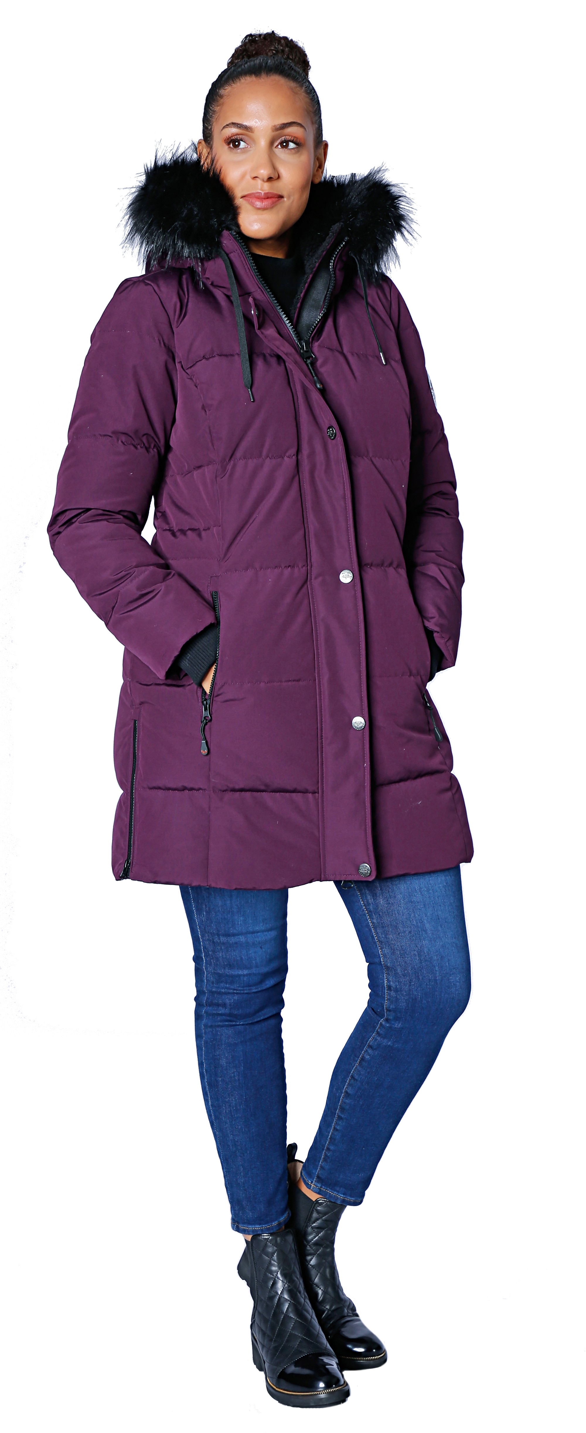 arctic expedition ladies quilted parka with hood