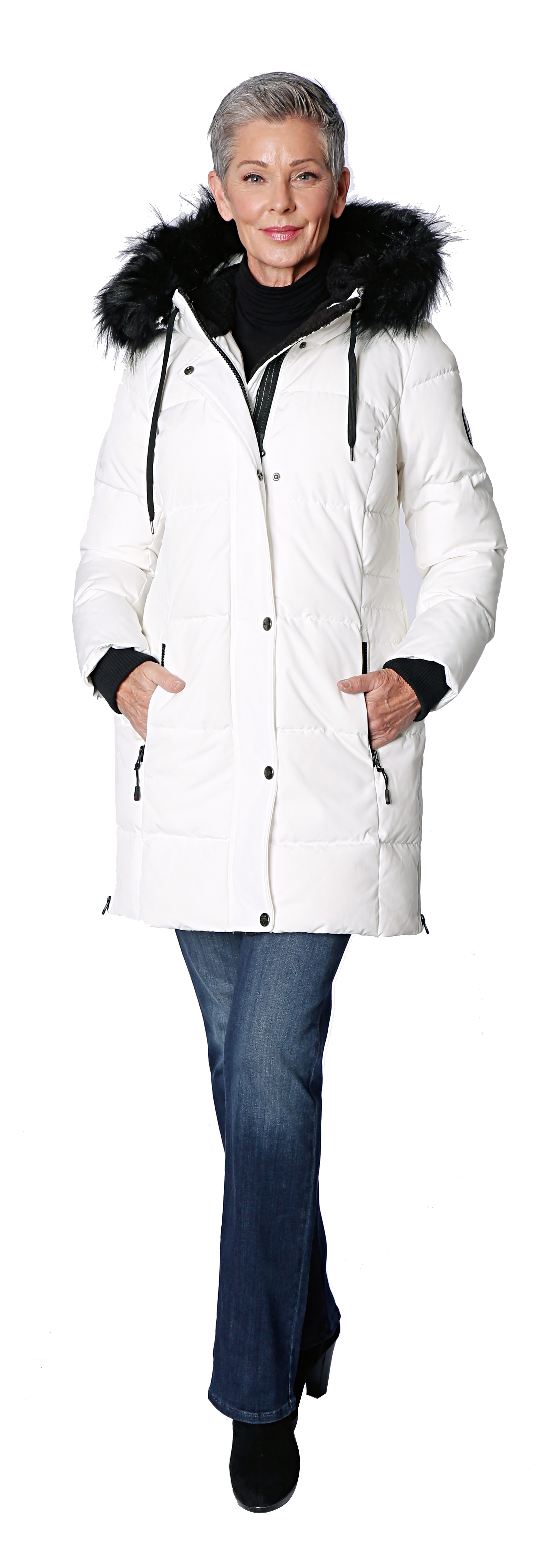 arctic expedition ladies quilted parka with hood