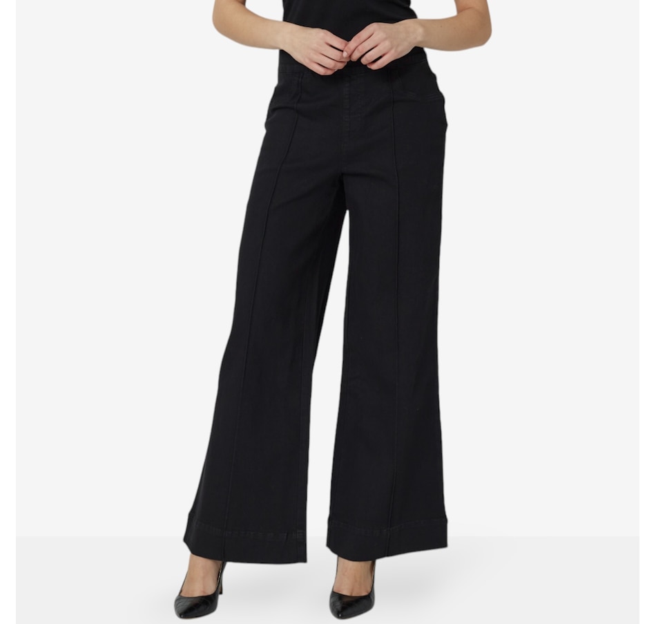 Image 528106_BLK.jpg, Product 528-106 / Price $24.33, Nina Leonard Pull-On Wide Leg Denim Pant from Nina Leonard on TSC.ca's Fashion department