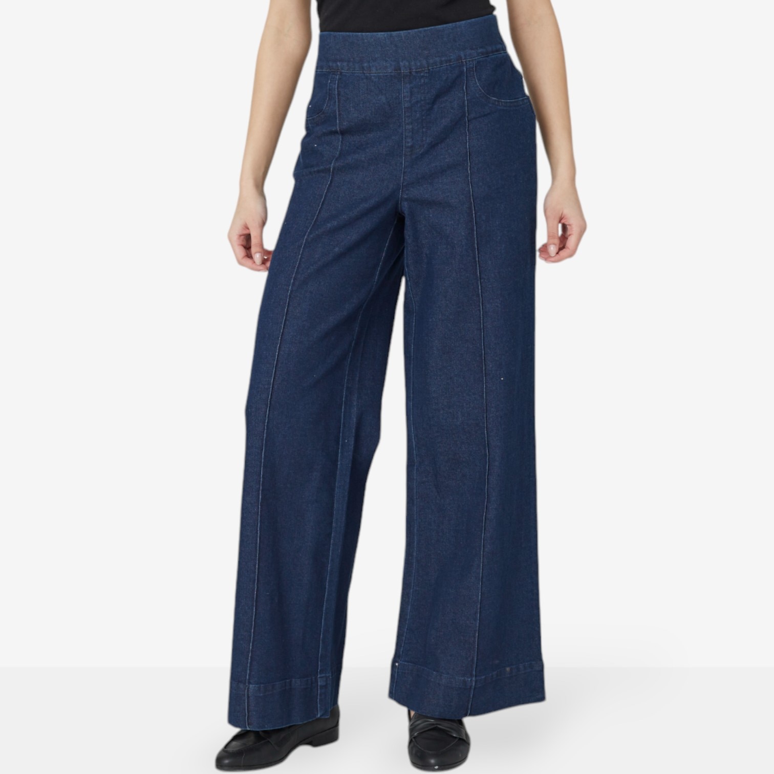 Nina Leonard Pull-On Wide Leg Denim Pant - TSC.ca