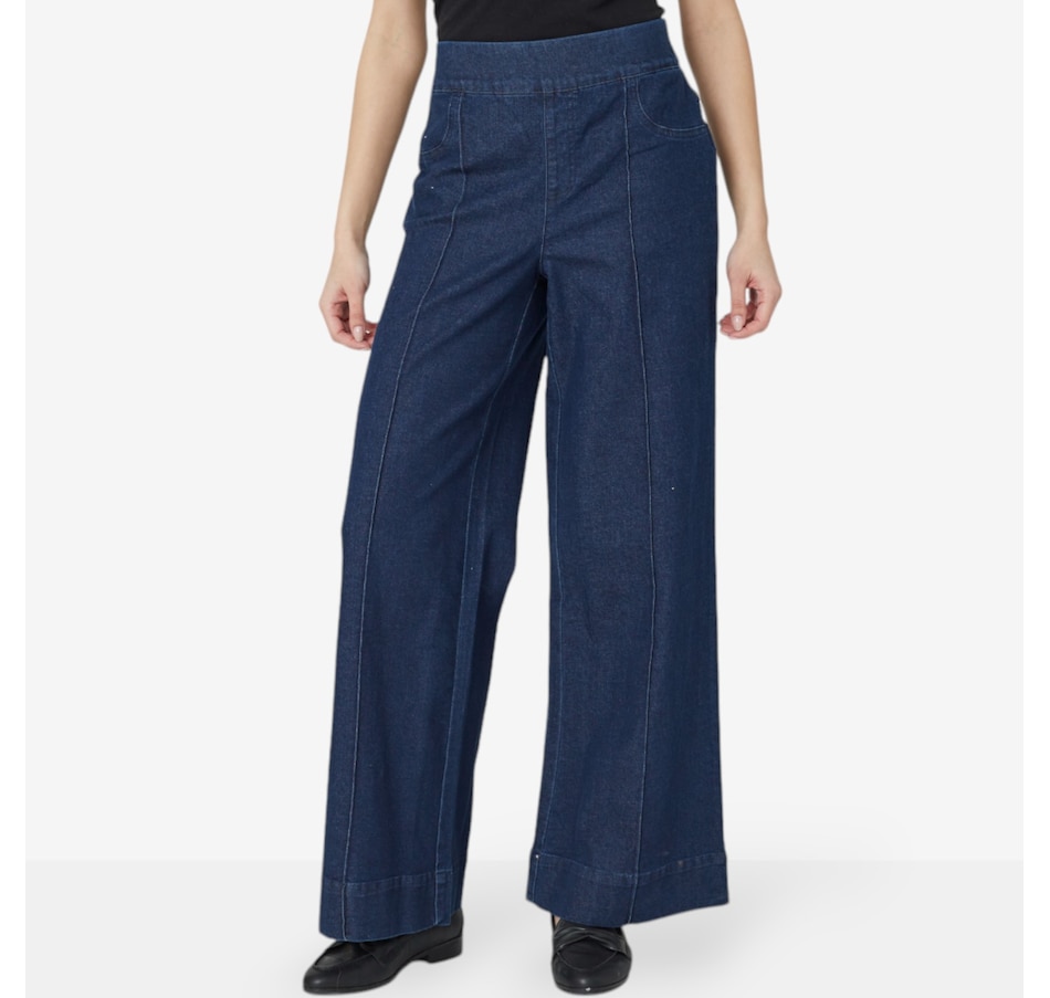 Image 528106_ID.jpg, Product 528-106 / Price $24.33, Nina Leonard Pull-On Wide Leg Denim Pant from Nina Leonard on TSC.ca's Fashion department