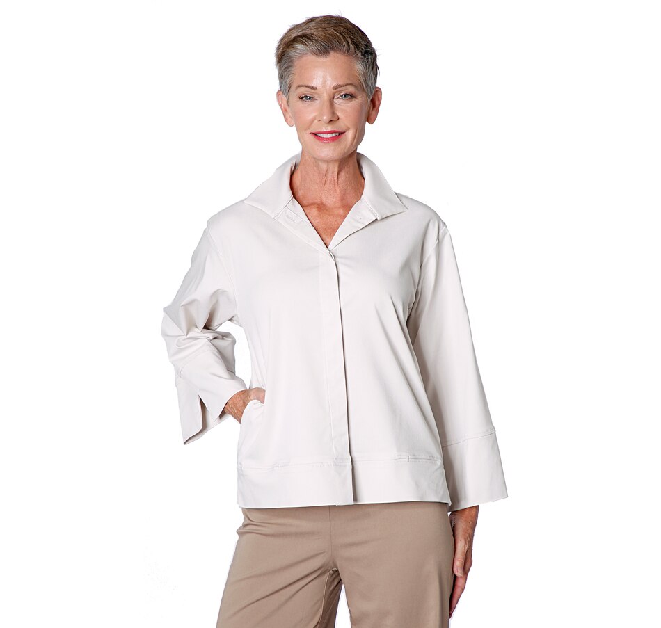 Image 528456_OYS.jpg , Product 528-456 / Price $129.90 , MarlaWynne Easy Jacket with Bar Tack Detail from MarlaWynne Fashions on TSC.ca's Fashion department