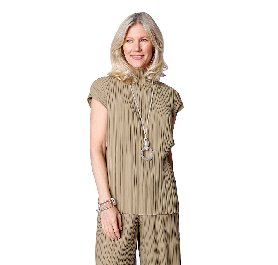 Image 528458_LTOGR.jpg, Product 528-458 / Price $21.33, MarlaWynne Pleated Mock Neck Sleeveless Top from Wynnelayers on TSC.ca's Clothing & Shoes department