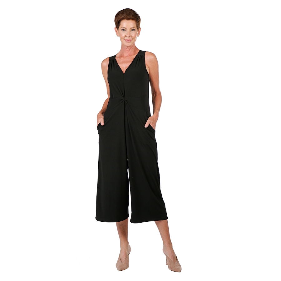Image 528539_BLK.jpg, Product 528-539 / Price $34.33, Kim & Co. Twist Front Gaucho Jumpsuit with Pockets from Kim & Co. on TSC.ca's Fashion department