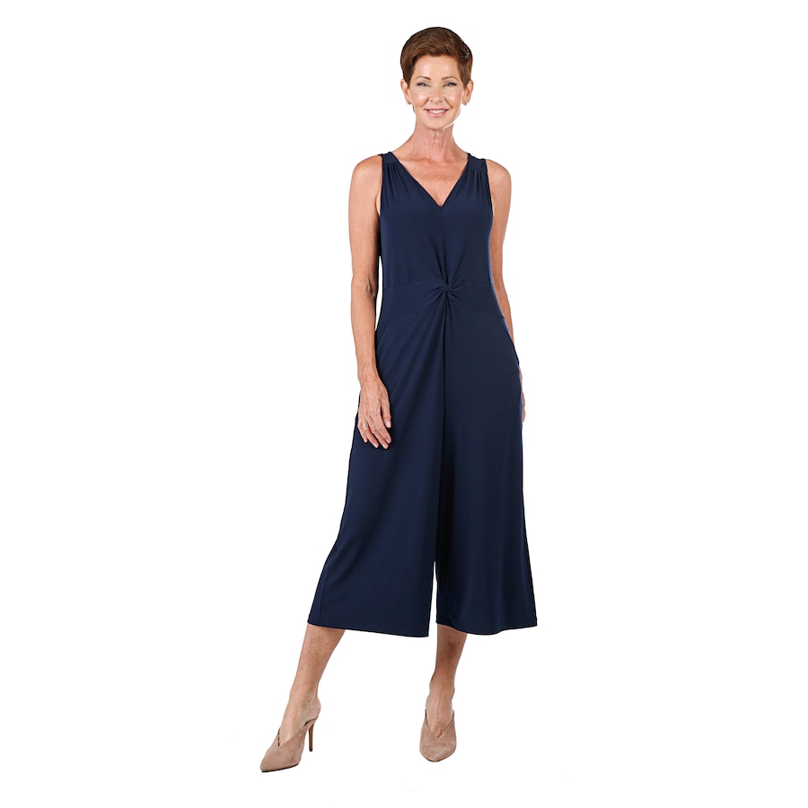 Image 528539_NVY.jpg, Product 528-539 / Price $34.33, Kim & Co. Twist Front Gaucho Jumpsuit with Pockets from Kim & Co. on TSC.ca's Fashion department
