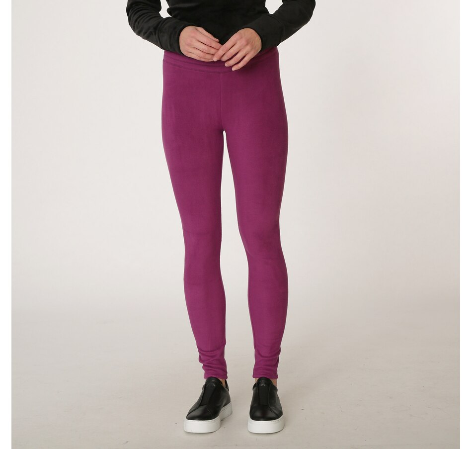 Cuddl Duds Fleecewear Stretch Leggings-Purple Mist  Forest-Medium-NEW-A342094