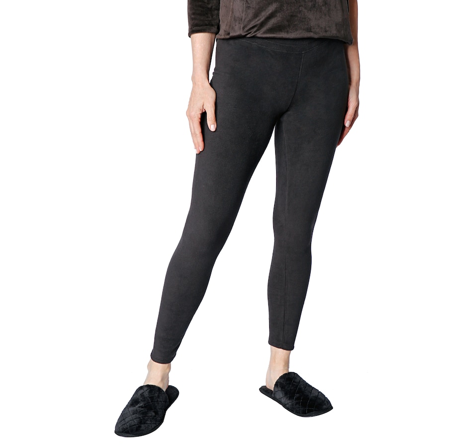 Cuddl Duds Fleecewear Stretch Leggings Pack of 2-Charcl  Hther/Navy-Large-A369295
