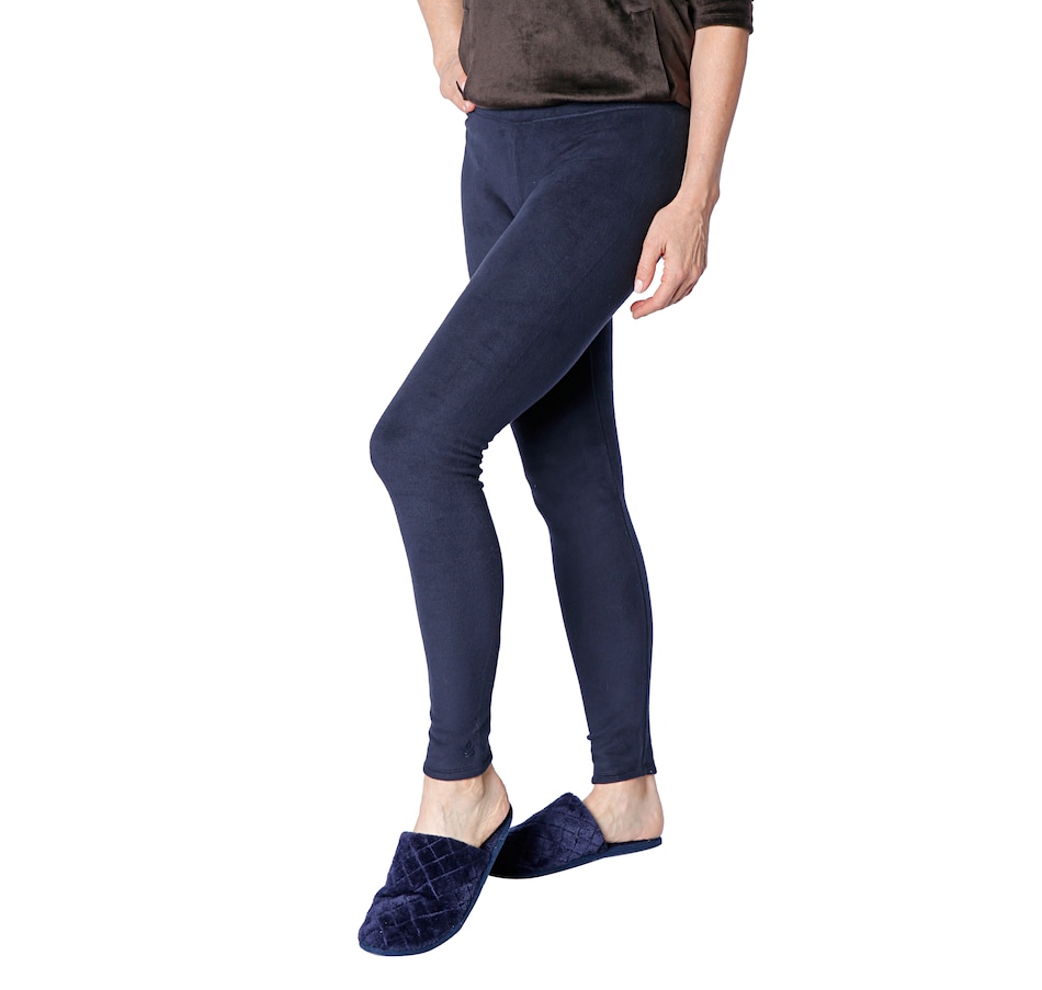 Cuddl Duds Flexwear Set of 2 Leggings-Navy/Texture-Large-A391311