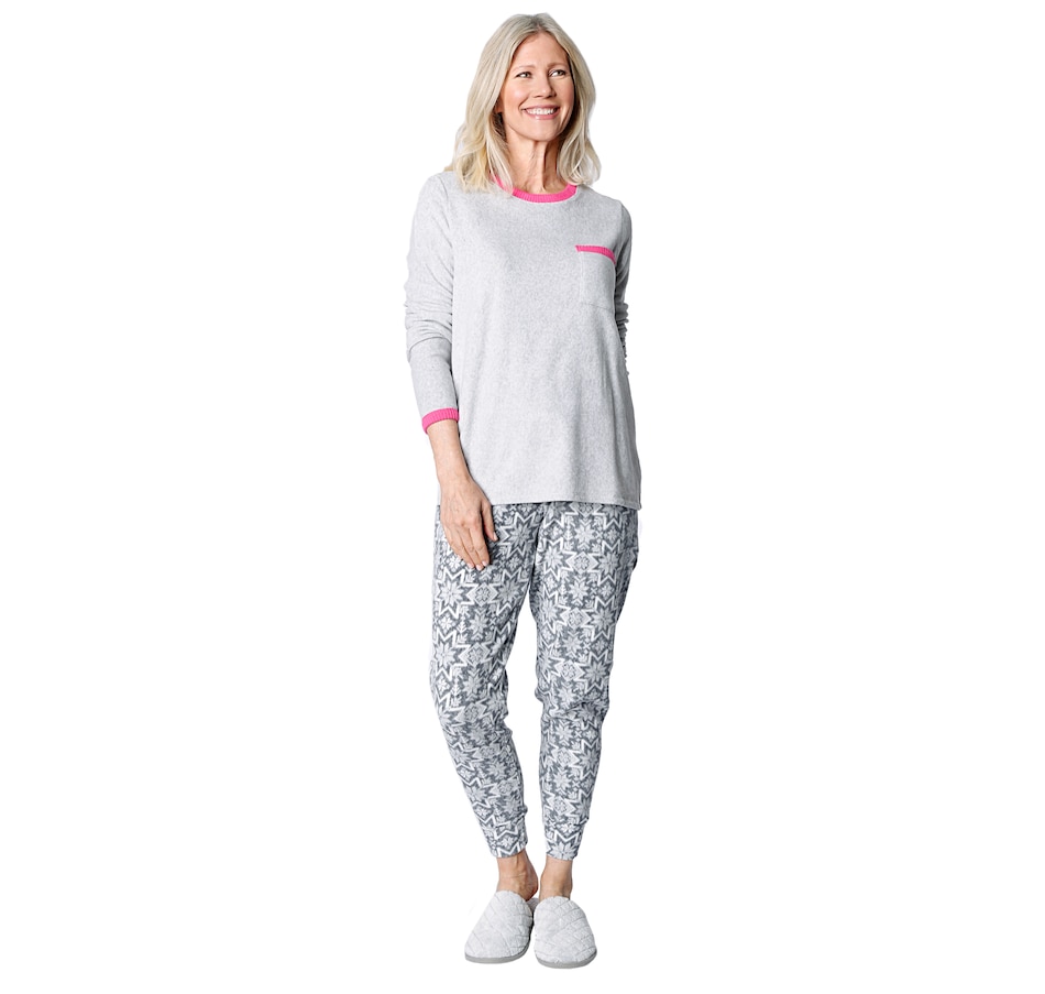 Image 528760_LTSNW.jpg, Product 528-760 / Price $14.33, Cuddl Duds Fleecewear Long Sleeve Crew Neck & Jogger PJ Set from Cuddl Duds on TSC.ca's Fashion department