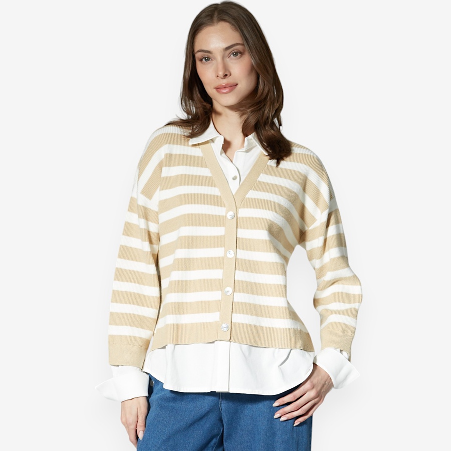 Image 528873_ALM.jpg, Product 528-873 / Price $31.33, Wynne Style Textured Stripe Cardigan from Wynnelayers on TSC.ca's Fashion department