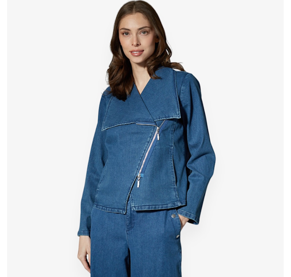 Wynne Style Knit Denim Moto Jacket