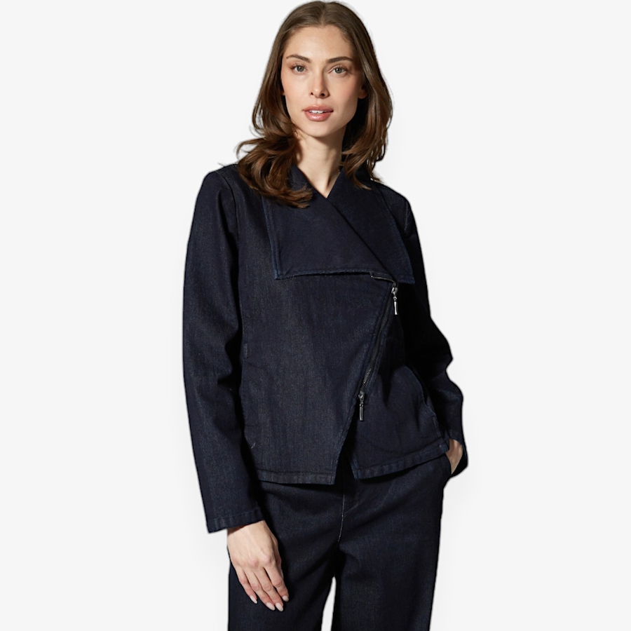 Image 528876_DID.jpg, Product 528-876 / Price $29.33, Wynne Style Knit Denim Moto Jacket from Wynnelayers on TSC.ca's Fashion department