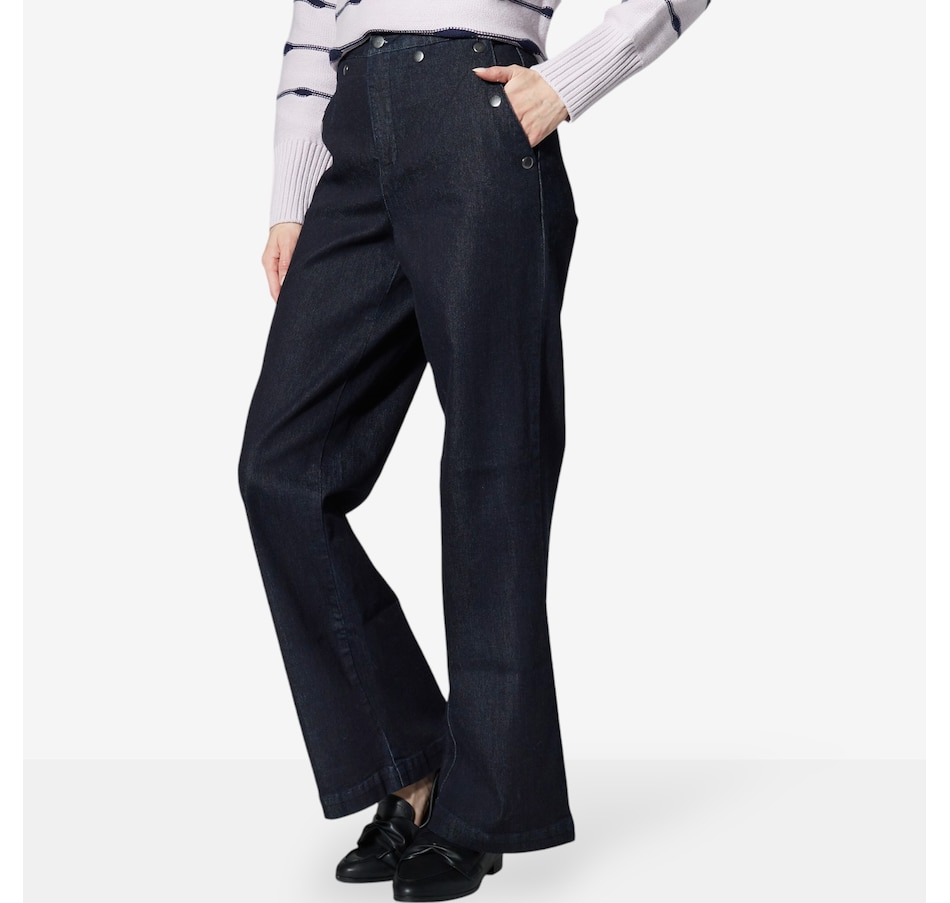 Image 528877_DID.jpg, Product 528-877 / Price $44.33, Wynne Style Knit Denim Wide Leg Sailor Pant from Wynnelayers on TSC.ca's Fashion department