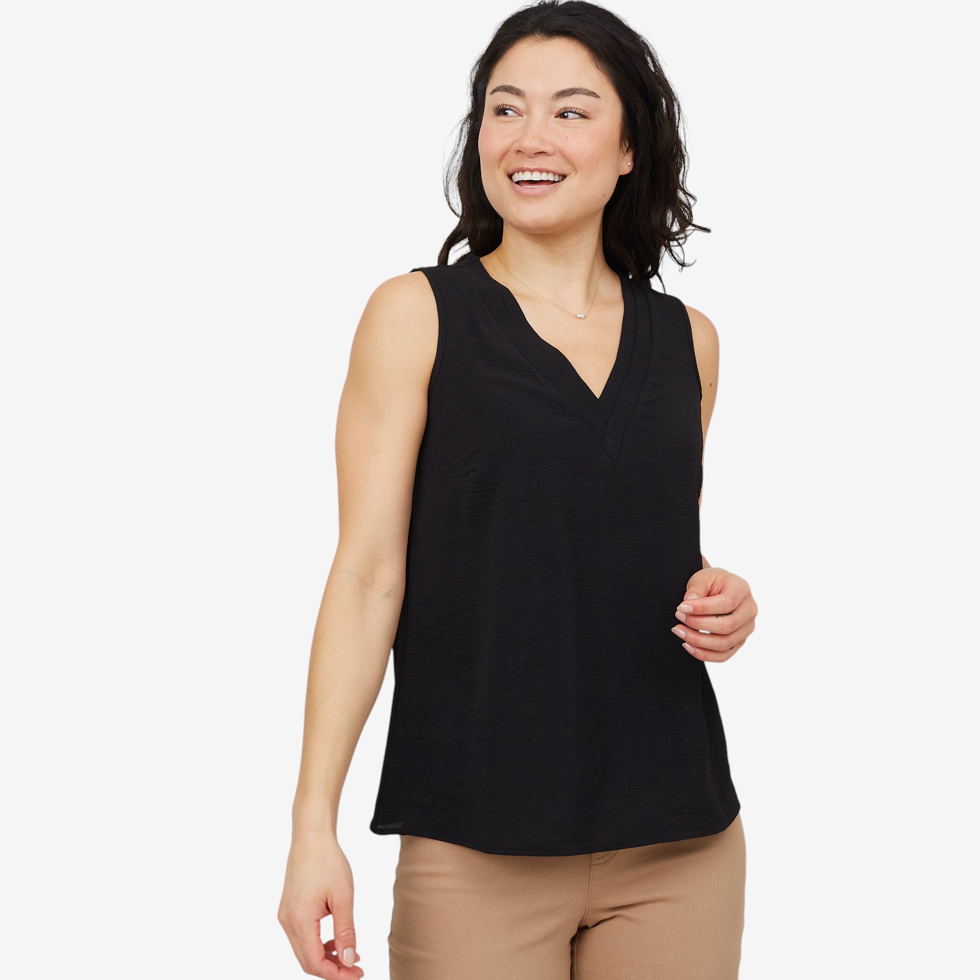 Nina Leonard Sleeveless V-Neck Float Top - TSC.ca