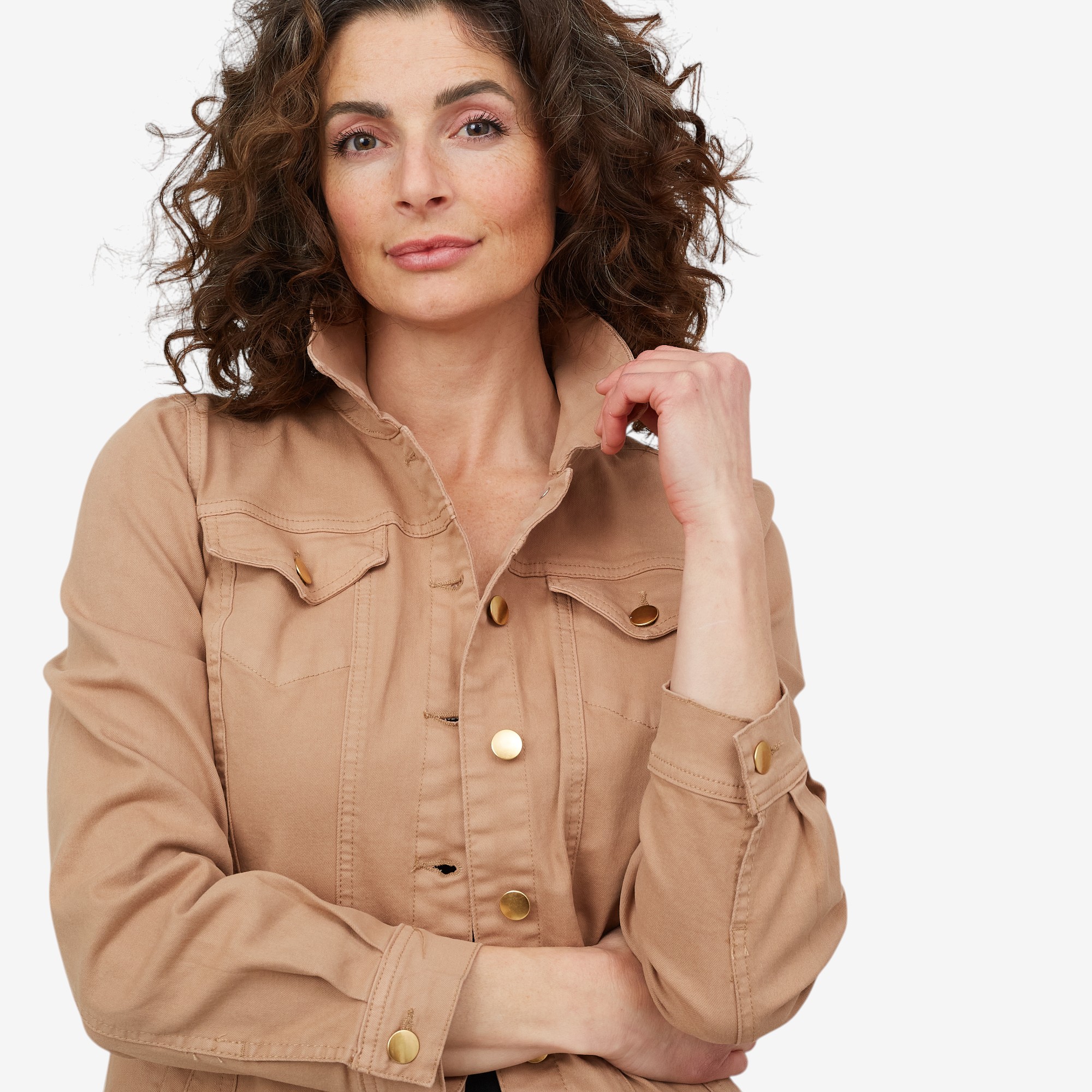 Nina Leonard Button-Up Stretch Denim Jacket - TSC.ca