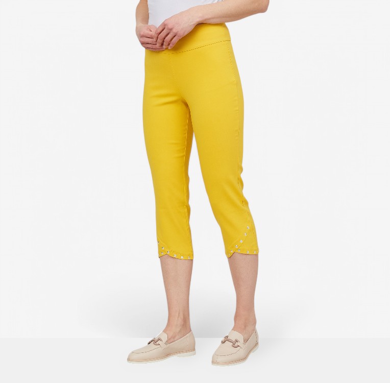 Nina Leonard Millennium Pull On Crop Pant with Tulip Stud