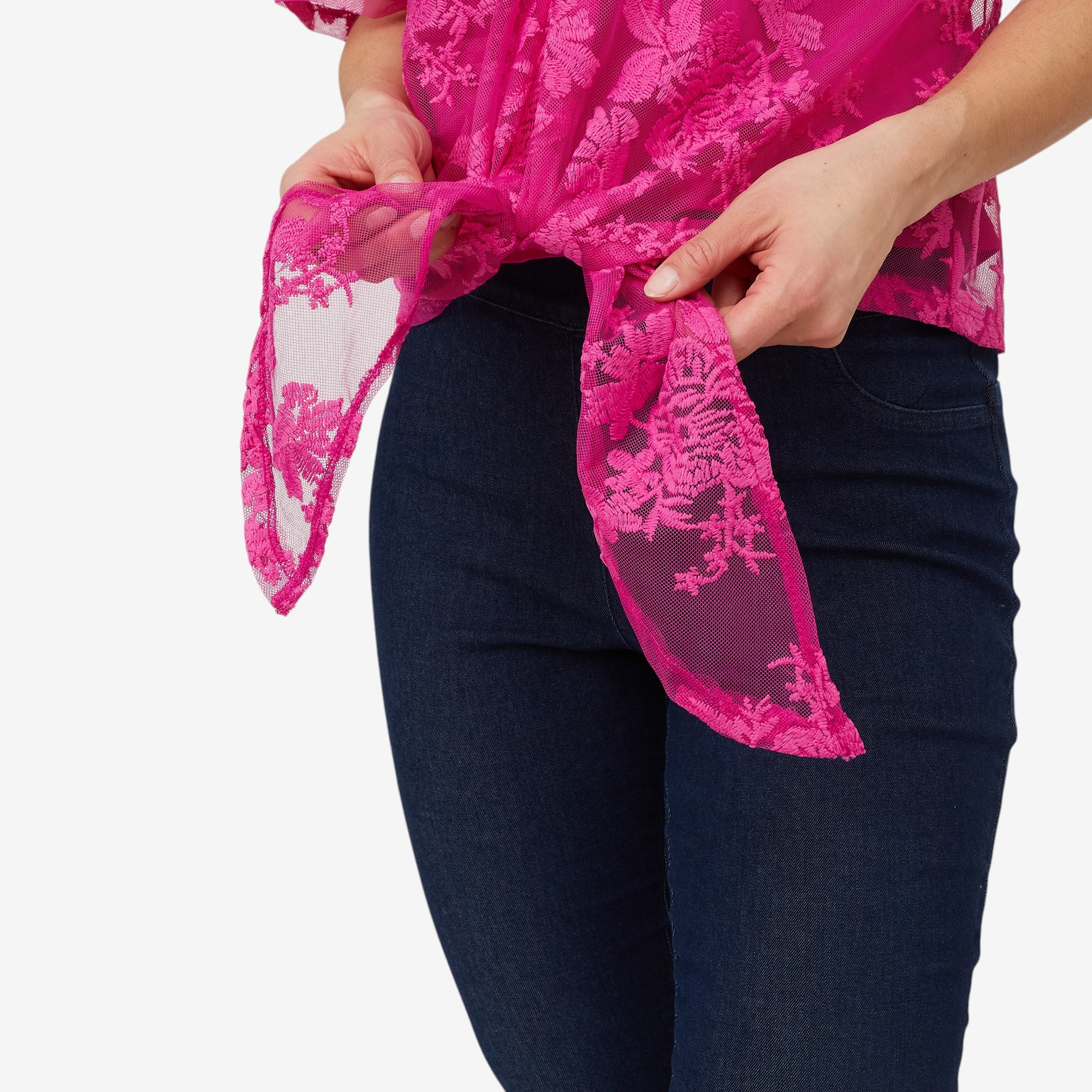 Nina Leonard V Neck 3/4 Sleeve Tie Top - TSC.ca