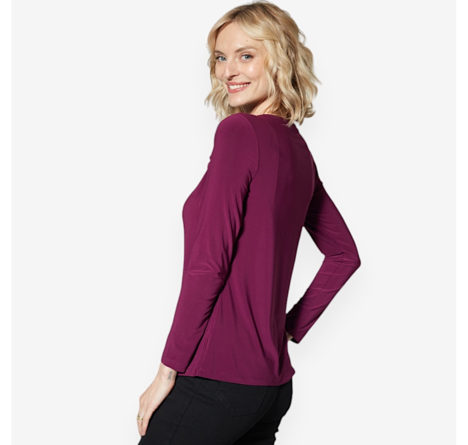 Image 528909_ALTMORE1.jpg, Product 528-909 / Price $24.33, Hailey Lyn Long Sleeve Top with Side Twist Front Yoke and Peek-a-boo from Hailey Lyn on TSC.ca's Fashion department
