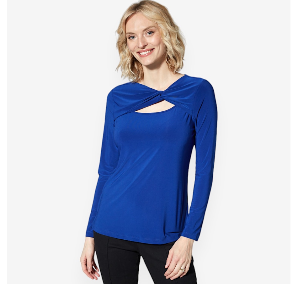Image 528909_DEPSA.jpg, Product 528-909 / Price $24.33, Hailey Lyn Long Sleeve Top with Side Twist Front Yoke and Peek-a-boo from Hailey Lyn on TSC.ca's Fashion department