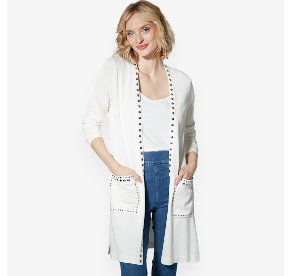 Image 528910_ALTMORE2.jpg, Product 528-910 / Price $29.33, Hailey Lyn Cardigan with Front Pockets and Stud Detail from Hailey Lyn on TSC.ca's Fashion department