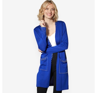 Hailey Lyn Cardigan with Front Pockets and Stud Detail