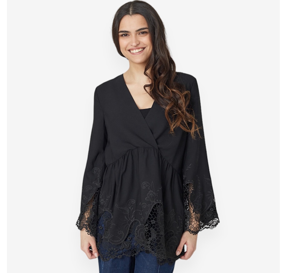 Nina Leonard Hi-Lo Hem Top