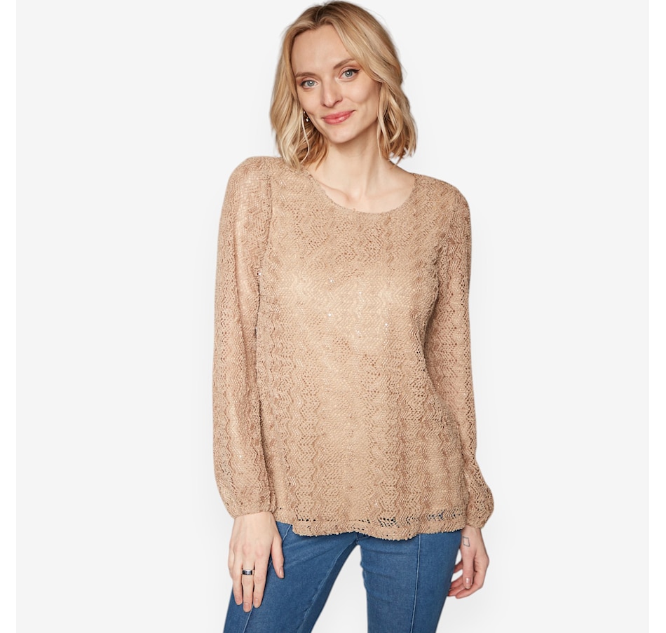 Image 529043_TN.jpg, Product 529-043 / Price $29.33, Hailey Lyn Scoop Neck Balloon Sleeve Novelty Knit Top from Hailey Lyn on TSC.ca's Fashion department