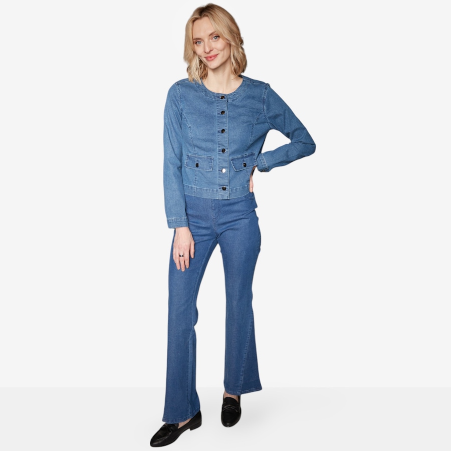 Image 529045_ALTMORE3.jpg, Product 529-045 / Price $29.33, Hailey Lyn Flare Leg Mix Denim Pull-On Jean from Hailey Lyn on TSC.ca's Fashion department