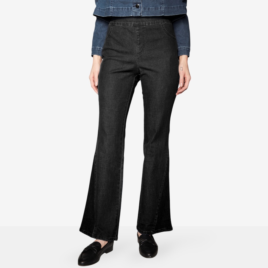 Image 529045_BLK.jpg, Product 529-045 / Price $29.33, Hailey Lyn Flare Leg Mix Denim Pull-On Jean from Hailey Lyn on TSC.ca's Fashion department