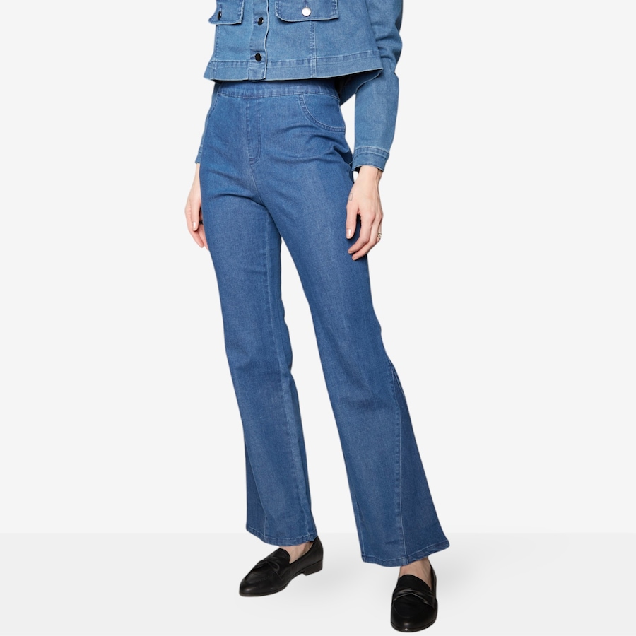 Image 529045_LTW.jpg, Product 529-045 / Price $29.33, Hailey Lyn Flare Leg Mix Denim Pull-On Jean from Hailey Lyn on TSC.ca's Fashion department