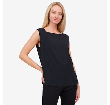 Jhoan Sebastian Grey Stretch Crepe Twill Sleeveless Top