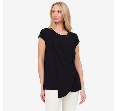 Jhoan Sebastian Grey Jersey Tee with Metal Trim Detail