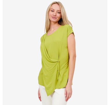 Jhoan Sebastian Grey Jersey Tee with Metal Trim Detail