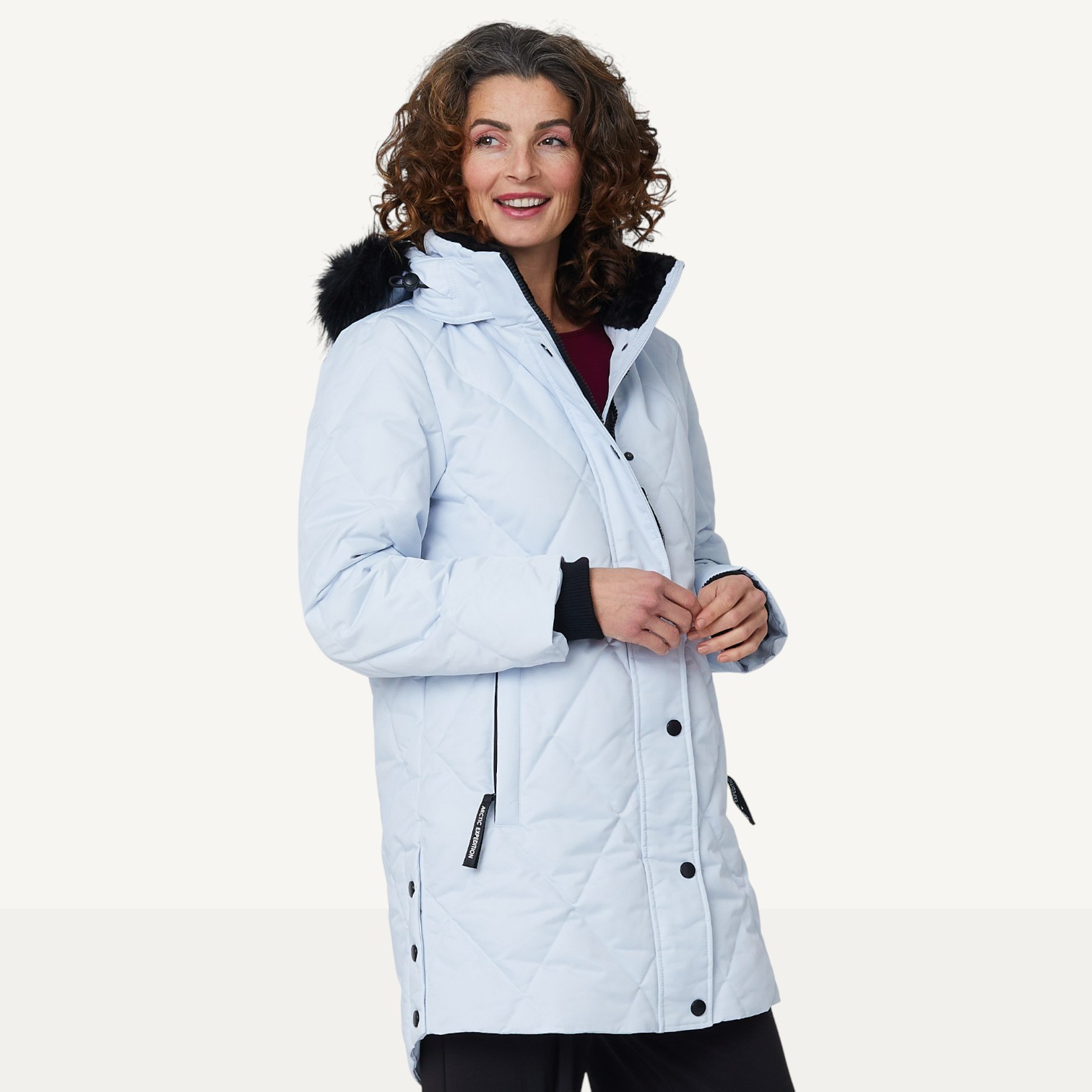 Arctic Expedition Quilted Jacket with Detachable Hood and Fixed