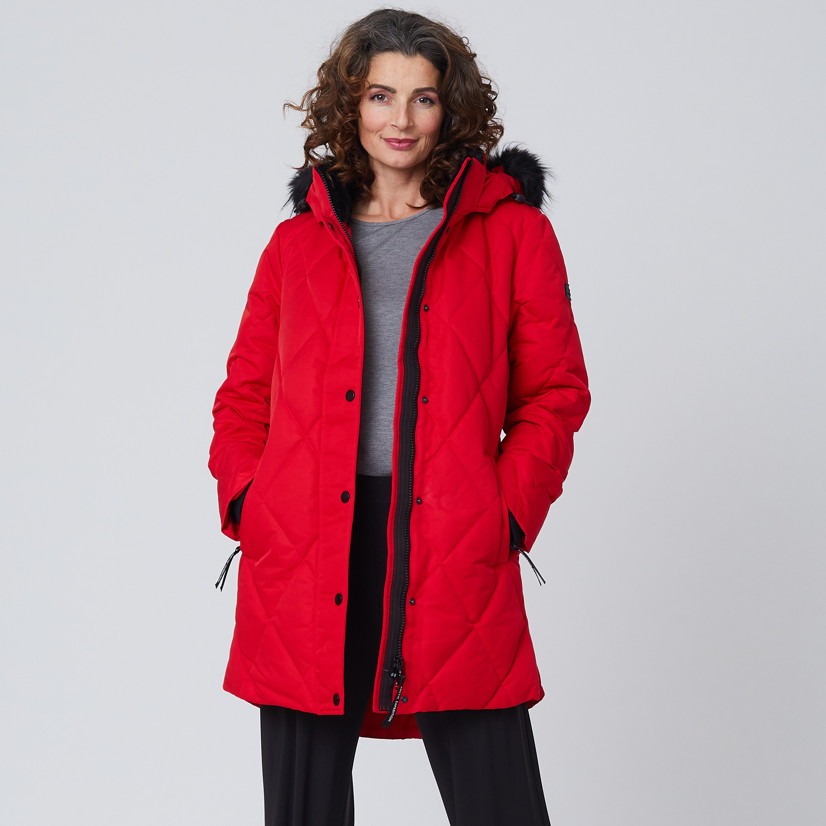 Arctic Expedition Quilted Jacket with Detachable Hood and Fixed